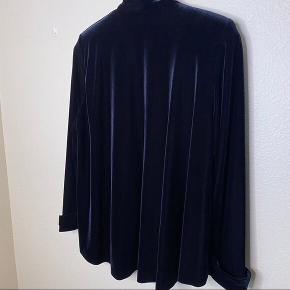 Metaphor Black Velvet Drape Open Cardigan Sz Small - Picture 11 of 12